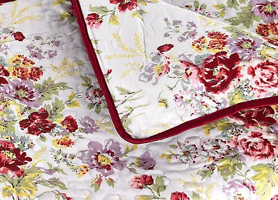 English Floral Boutique Bedspread/Throw/Blanket *Beautiful Rose & Flower Design* • £17.99