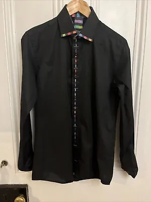 Makrom London Long Sleeve Going Out Dress Shirt Black Size S 37-38 • £10