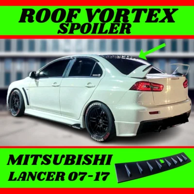 $94.99 • Buy Fins Spoiler For Mitsubishi Lancer Vortex Generator Roof Black (07-17) CJ/CF