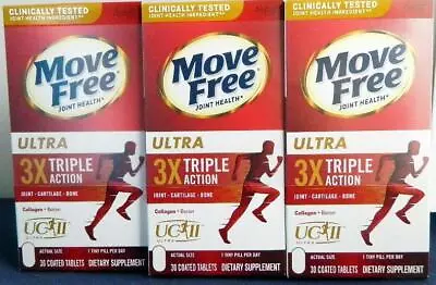 3X  NEW  Move Free ULTRA TRIPLE ACTION 30ctx3  JOINT HEALTH  Exp 8/25 • $39.99