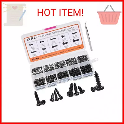 LYJEE Small Screws Assortment Kit 1000pcs Miniature Phillips Replacement Screws • $12.10