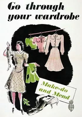 83917 Vintage Make Do And Mend British Decor Wall Print Poster • $45.95