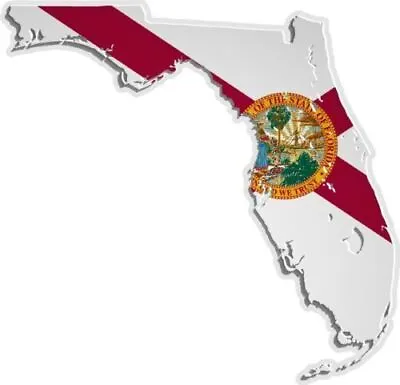 Florida State Flag Outline Patriotic Sticker Decal For Laptop Wall Car Truck Mug • £2.33