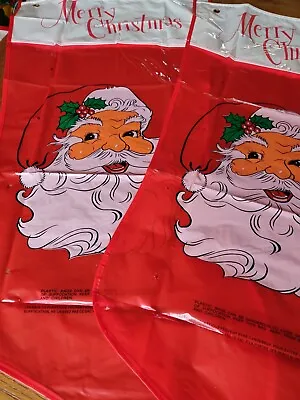 £12.99 • Buy 2 Vintage 1980’s/ 90's Plastic Toy  Sacks X2 Bags - Santa -Father Christmas Sack