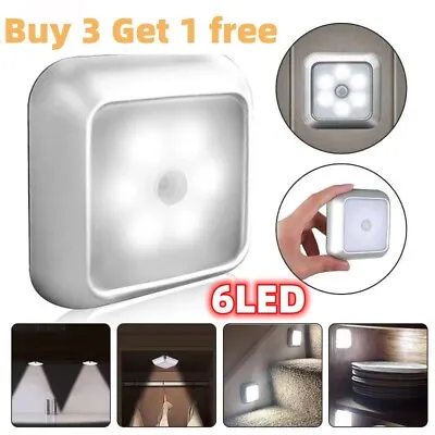 LED PIR Motion Sensor Lights Wireless Night Light Battery Cabinet Stair Lamp HOT • £5.04