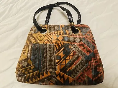 Vintage 70s JR Tapestry Carpet Bag Purse 13x11.5 Hippie Festival Hand Bag • $49.99