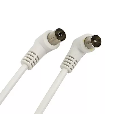 £2.99 • Buy Coax Plug Male To Coax Socket Female TV Aerial Cable Lead (90° Angled Connector)