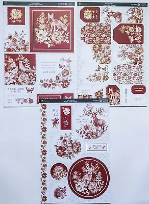 3 X A4 Kanban 'Tea Garden' Foiled & Die-cut Toppers - Variety Pack (598) • £3.60