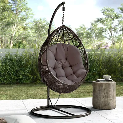 Egg Chair Cushion Seat Pad Swing Hanging Chair Mat Pillow Patio Garden Outdoor • £16.94