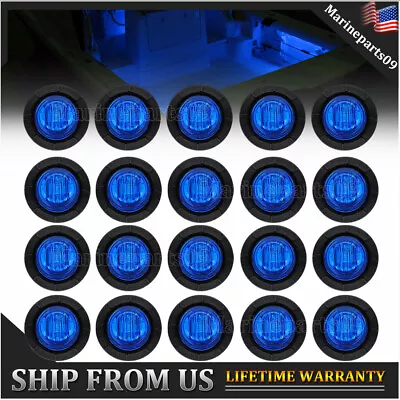 20x Round Mini Marine Boat LED Stern Lights Blue Cabin Deck Courtesy Light 12V • $18.97