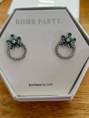 Bomb Party Budding Beauty Earrings Lab Created Aquamarine STERLING • $25