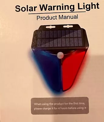 NEW! Solar Rechargeable Red Blue Flashing Light Motion Detection Security Alarm • $11.99