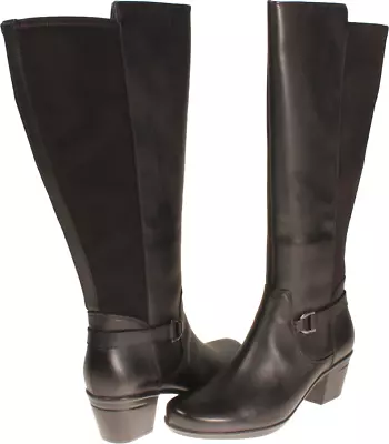 Clarks Emslie March Womens Riding Boot Black US Size 8.5 M • $60.72