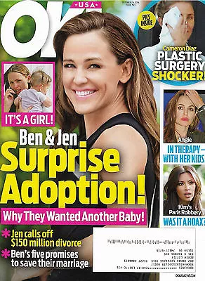 OK! Magazine October 24 2016 Jennifer Garner Angelina Jolie Nicole Kidman  • £16.09