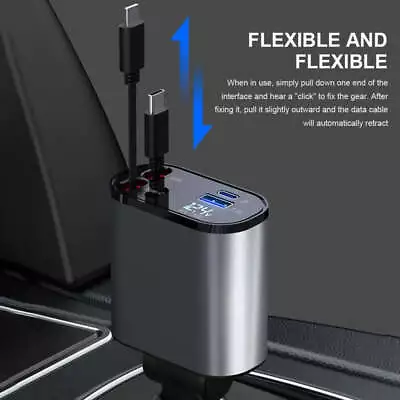 4 IN 1 Retractable Car Fast Charger CablePD Fast Adapter For IPhone 15 14 13 12  • $19.99