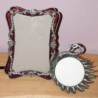 Lot Of 2: Pier One Imports Studded Swan 3” Picture Frame Rhinestone + Victorian • $25.95