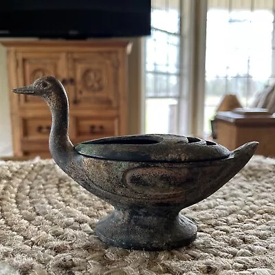 VTG Cast Iron Japan Goose Duck Bird Incense Burner Candle KORO  • $55