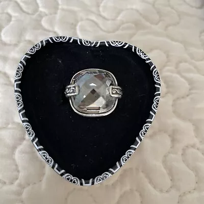Brighton Venus Rising Smoky Gray Crystal Ring Size 6 Preowned In Box As Shown • $34.99