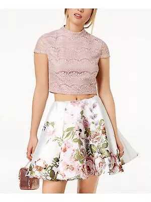 CITY STUDIO Womens White Floral Mini Circle Party Skirt Juniors Size: 11 • $6.99