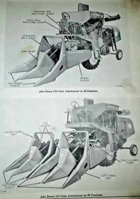 John Deere 210 410 Corn Attachment Head Parts Catalog Manual Book 5/64 ORIGINAL! • $15.99