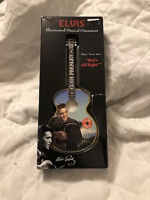 Elvis Illuminated Musical Guitar Ornament Play  That's All Right  (2011) Working • $19.95