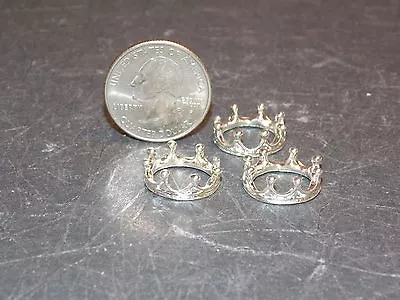 Dollhouse Miniature Crown Silver Set Of 3 1:12 Inch Scale E46 Dollys Gallery • $9.99