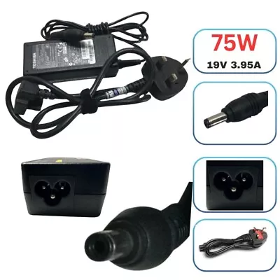 Genuine Toshiba Laptop Charger 19V - 3.95A 75W With Power Lead • £8.99