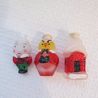 Set Of Three (3) Lot Vintage Christmas Light Covers Owl Cabin Humpty Dumpty • $19