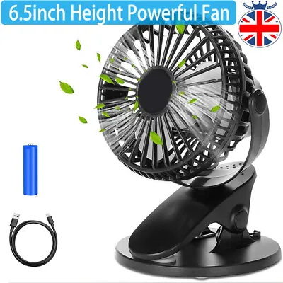 £6.59 • Buy USB Rechargeable 3 Speeds Mini Cooling Fan Clip On Desk Baby Stroller Portable
