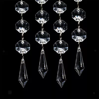 Clear Crystal Pendant Beads Prisms Drop Hanging Ornament Wedding Decor 10Pack • £5.36