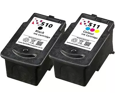 £27.95 • Buy PG-510 Black CL-511 Colour Remanufactured Ink Cartridges For Canon Pixma IP2700