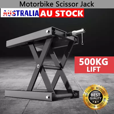 2024 Motorcycle Lift Scissor Jack Stand 1100 Lb With Saddle ATV Lift Dirt Bike • $79.90