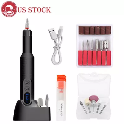 Cordless Electric Nail Drill File Portable Manicure Pedicure+Rechargeable Base. • $23.40