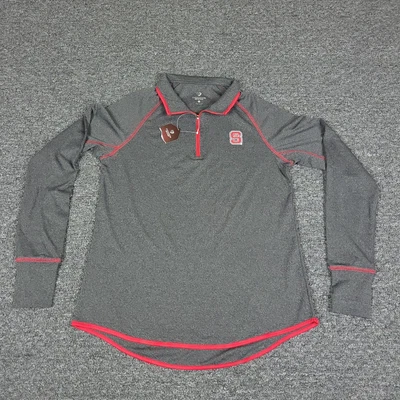 $4.25 • Buy NC State Pullover Large Gray Colosseum Quarter Zip Wolfpack Womens