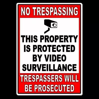 Property Protected Video Surveillance Security Camera Sign / Decal   /  Ms10 • $10.37