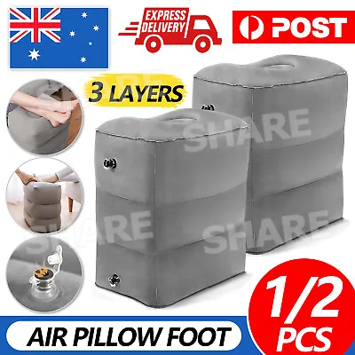 $15.80 • Buy 1/2PCS Inflatable Foot Rest Travel Air Pillow Cushion Office Home Leg Footrest