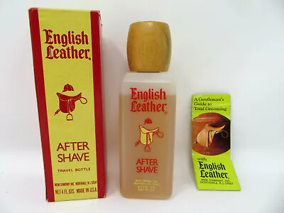 Vintage English Leather After Shave 4oz Plastic Bottle In Box 90% Full Travel • $14.99