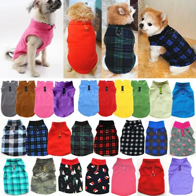 £4.14 • Buy Pet Dog Warm Coat Fleece Jacket Jumper Sweater Winter Clothes Puppy Vest Outfit`