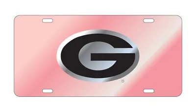 UGA GEORGIA BULLDOGS Pink Mirrored License Plate / Car Tag • $24.95