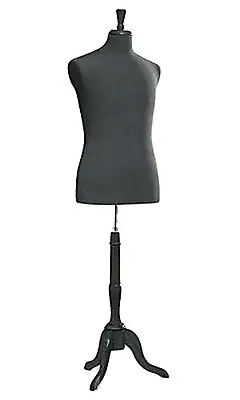 $139.97 • Buy Male Jersey Suit Dressmaker Form Seamstress Black Mannequin Size 38 Wood Base