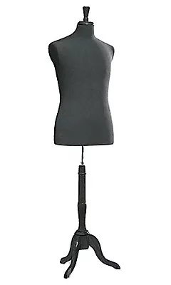Male Jersey Suit Dressmaker Form Seamstress Black Mannequin Size 38 Wood Base • $139.97