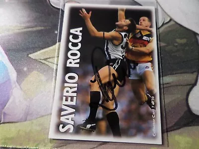 1996 AFL OPTUS VISION PRO SQUAD CARD - 7 Saverio ROCCA (COLLINGWOOD HAND-SIGNED • $5