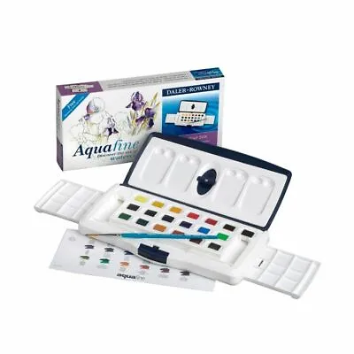 £34.95 • Buy Daler Rowney Aquafine Watercolour Slider Box Set With 20 Half Pans