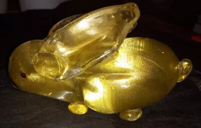 Murano Glass Rabbit Gold Flecks  • $65