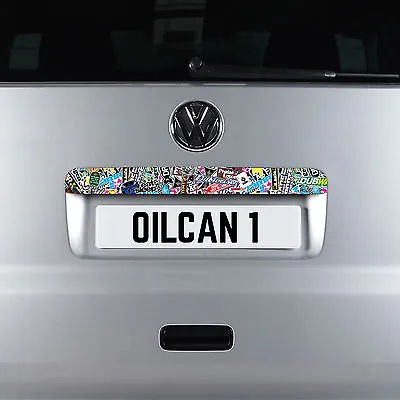 VW T5 REAR NUMBER PLATE MOULDING Sticker Bomb Wrap Decal Sheet Oilcan / Oil Can • $9.26