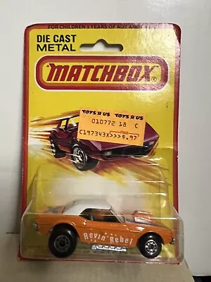 Lesney MATCHBOX MB 1D-3 Dodge “Revin Rebel” Blistercard • $18.50