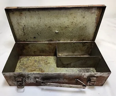 Vintage Industrial Metal Tool Machinist Box Possibly Handmade Sheet Metal • $29.99