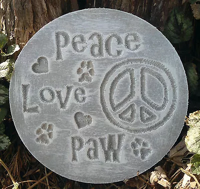 Cat Dog Peace Mold Plaque Garden Ornament Stepping Stone Mould 7.75  X 3/4   • $23