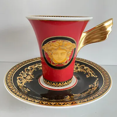 VERSACE Medusa COFFEE CUP & SAUCER Rosenthal Never Used  KAFFEETASSE 2tlg • $179