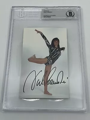 Nadia Comaneci Olympics Gymnast Signed Autograph 4 X 6 Postcard BAS Beckett *45 • $49.99